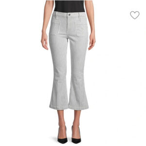 FRAME Le Bardot Crop Flare Striped Jeans Size 26